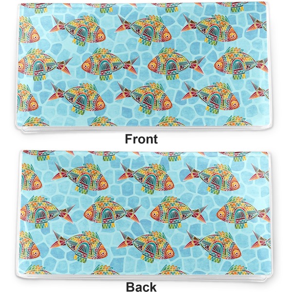 Mosaic Fish Vinyl Check Book Cover - Front and Back