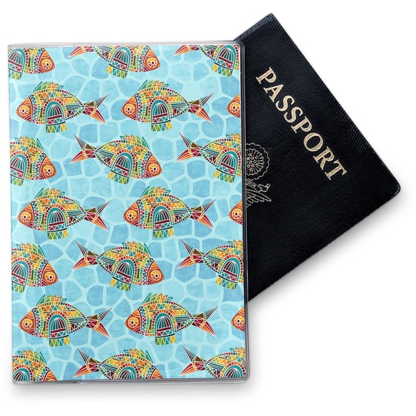 Custom Mosaic Fish Vinyl Passport Holder