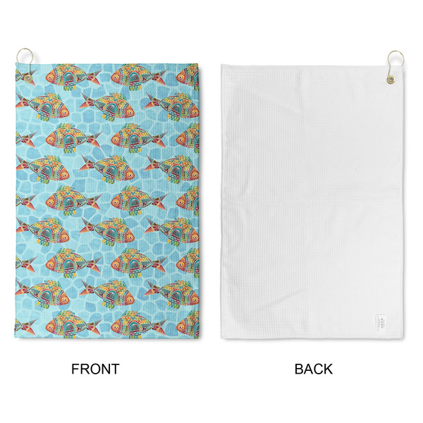 Mosaic Fish Waffle Weave Golf Towel - Approval