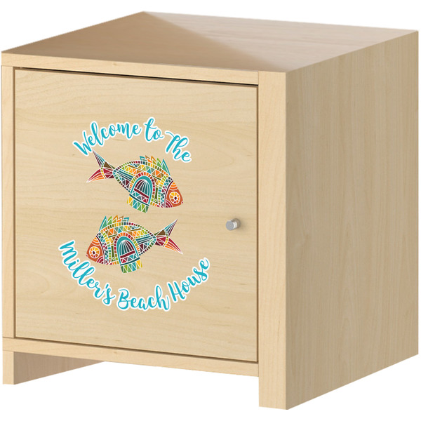 Colorful Fish Wall Graphic on Wooden Cabinet