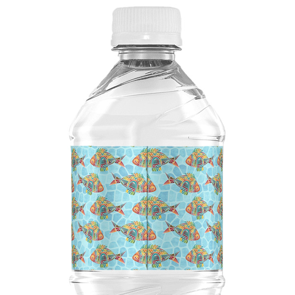 Mosaic Fish Water Bottle Label - Back View
