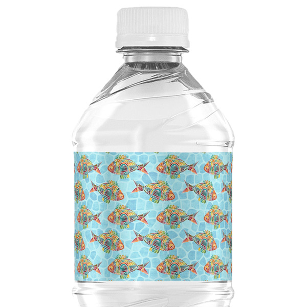 Custom Mosaic Fish Water Bottle Labels - Custom Sized