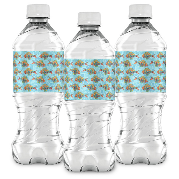 Mosaic Fish Water Bottle Labels - Front View
