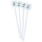Mosaic Fish White Plastic Stir Stick - Double Sided - Square - Front