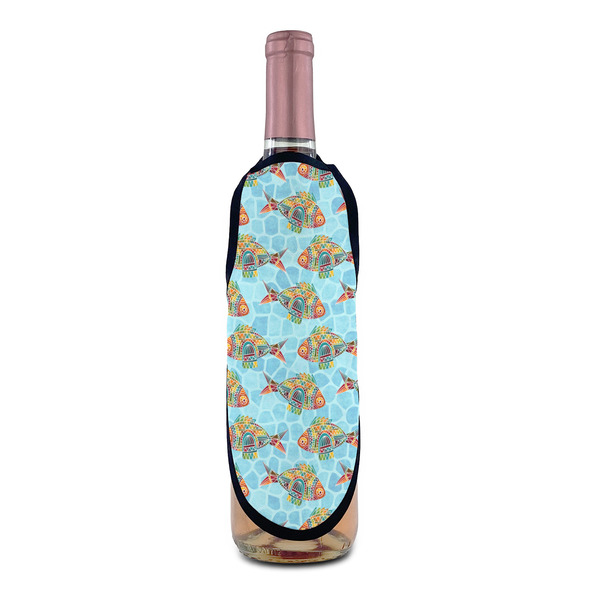 Mosaic Fish Wine Bottle Apron - IN CONTEXT