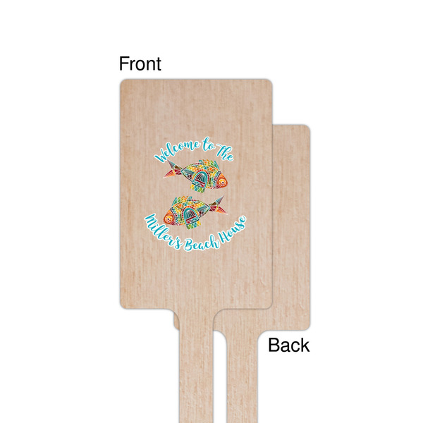 Mosaic Fish Wooden 6.25" Stir Stick - Rectangular - Single - Front & Back
