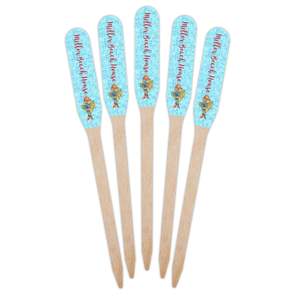 Mosaic Fish Wooden Food Pick - Paddle - Fan View