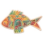 Mosaic Fish Genuine Maple or Cherry Wood Sticker