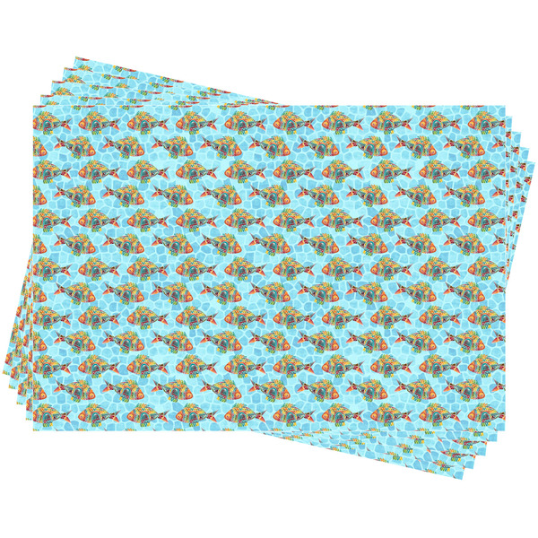 Mosaic Fish Wrapping Paper - 5 Sheets Approval