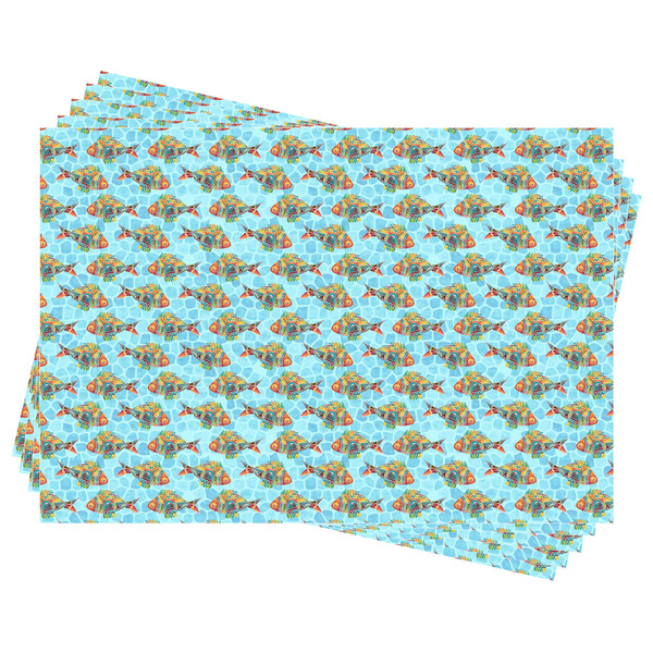 Mosaic Fish Wrapping Paper - Front & Back - Sheets Approval