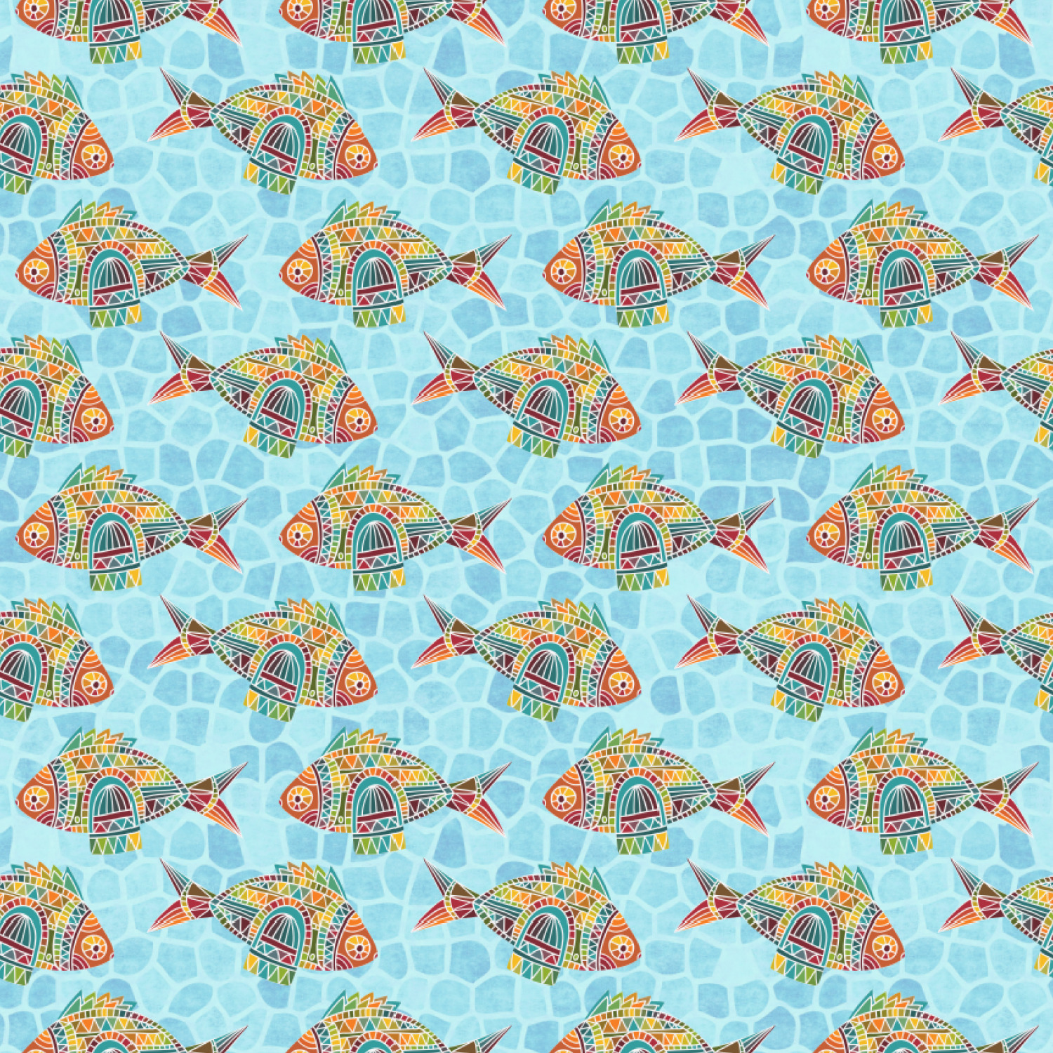 Mosaic Fish Wrapping Paper (Personalized) YouCustomizeIt