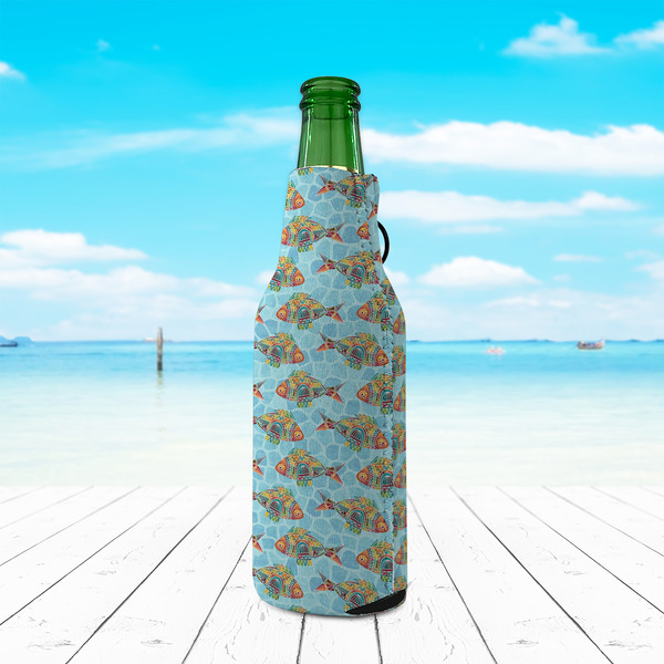 Mosaic Fish Zipper Bottle Cooler - LIFESTYLE