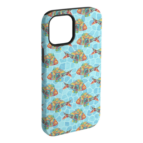 Custom Mosaic Fish iPhone Case - Rubber Lined