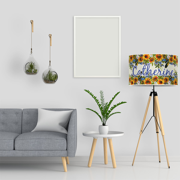 Sunflowers 12" Drum Lampshade - LIFESTYLE