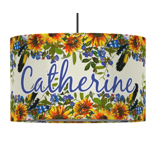 Sunflowers 12" Drum Lampshade - PENDANT (Fabric)