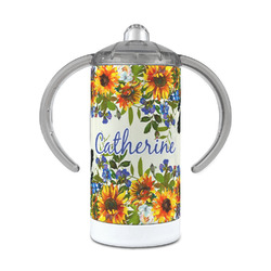 Sunflowers 12 oz Stainless Steel Sippy Cup (Personalized)