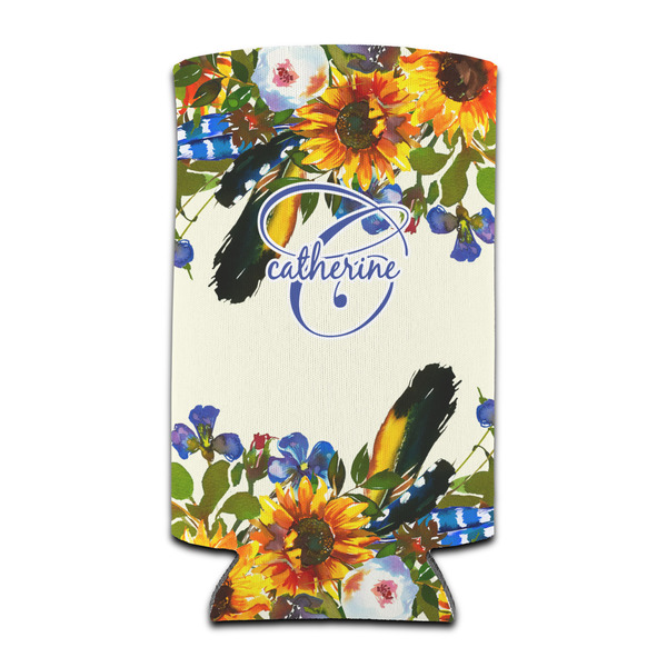 Custom Sunflowers Can Cooler (tall 12 oz) (Personalized)
