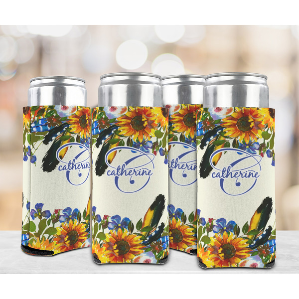 Sunflowers 12oz Tall Can Sleeve - Set of 4 - LIFESTYLE