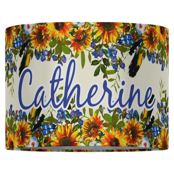 Sunflowers 16" Drum Lampshade - FRONT (Fabric)