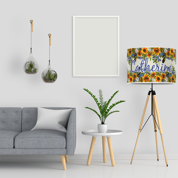 Sunflowers 16" Drum Lampshade - LIFESTYLE