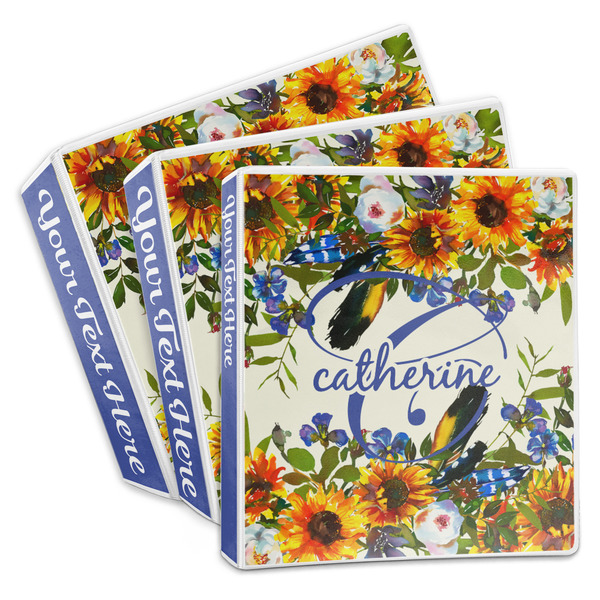 Custom Sunflowers 3-Ring Binder (Personalized)