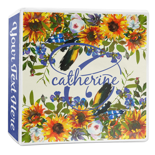 Custom Sunflowers 3-Ring Binder - 2 inch (Personalized)
