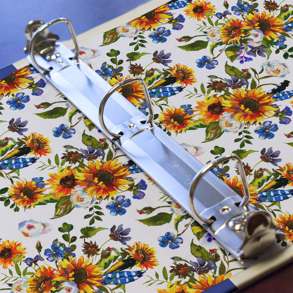 Sunflowers 3 Ring Binders - Full Wrap - 1" - DETAIL
