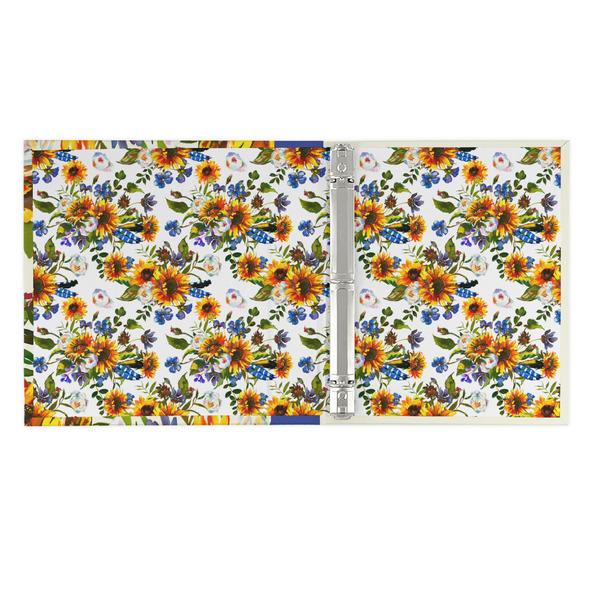 Sunflowers 3 Ring Binders - Full Wrap - 1" - OPEN INSIDE
