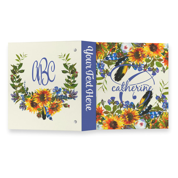 Sunflowers 3 Ring Binders - Full Wrap - 1" - OPEN OUTSIDE
