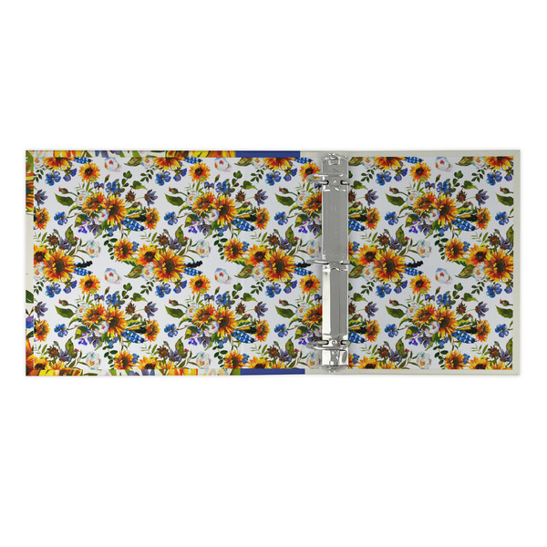 Sunflowers 3 Ring Binders - Full Wrap - 2" - OPEN INSIDE