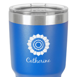 Sunflowers 30 oz Stainless Steel Tumbler - Royal Blue - Single-Sided (Personalized)