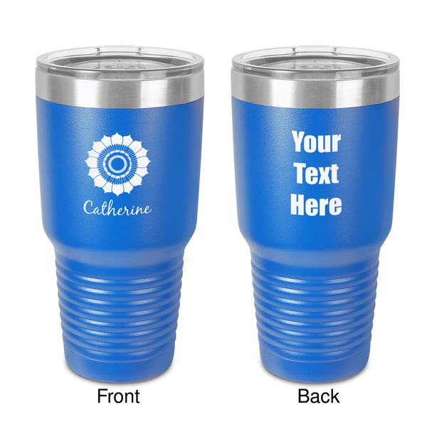 Custom Sunflowers 30 oz Stainless Steel Tumbler - Royal Blue - Double-Sided (Personalized)