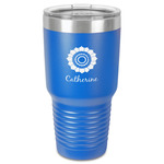 Sunflowers 30 oz Stainless Steel Tumbler - Royal Blue - Single-Sided (Personalized)