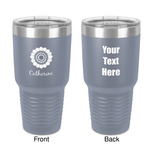 Sunflowers 30 oz Stainless Steel Tumbler - Grey - Double-Sided (Personalized)