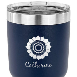 Sunflowers 30 oz Stainless Steel Tumbler - Navy - Single Sided (Personalized)