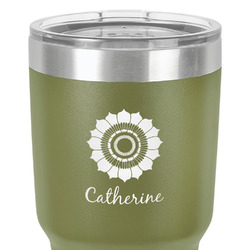 Sunflowers 30 oz Stainless Steel Tumbler - Olive - Double-Sided (Personalized)