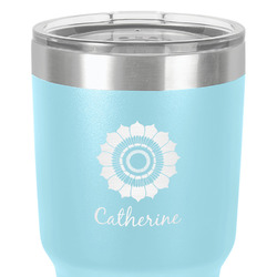 Sunflowers 30 oz Stainless Steel Tumbler - Teal - Single-Sided (Personalized)