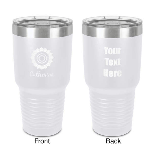 Custom Sunflowers 30 oz Stainless Steel Tumbler - White - Double-Sided (Personalized)