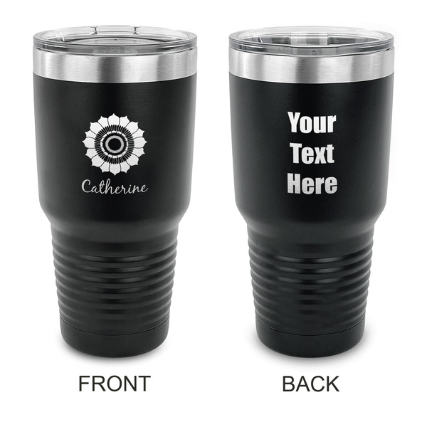 Custom Sunflowers 30 oz Stainless Steel Tumbler - Black - Double Sided (Personalized)