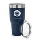 Sunflowers 30 oz Stainless Steel Ringneck Tumblers - Navy - LID OFF