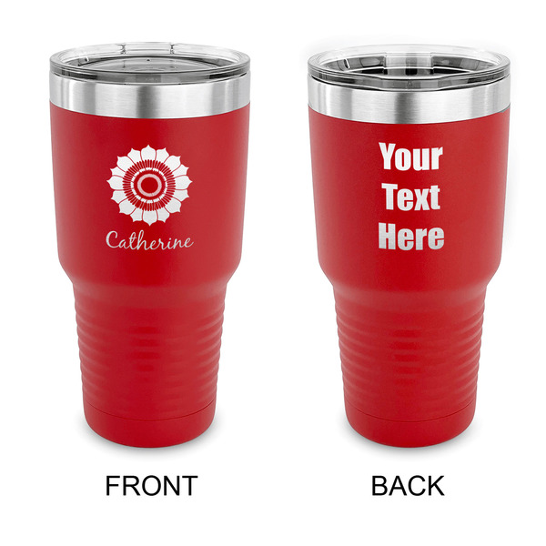 Custom Sunflowers 30 oz Stainless Steel Tumbler - Red - Double Sided (Personalized)