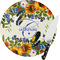 Sunflowers Round Glass Cutting Board - Small (Personalized)