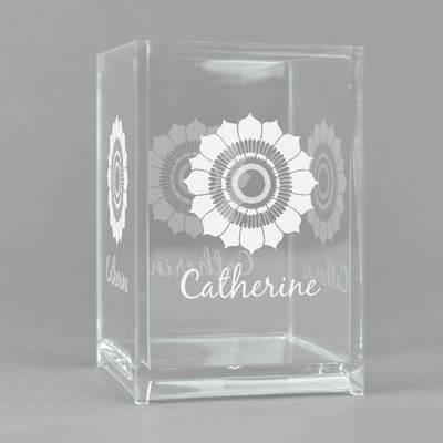 Custom Sunflowers Acrylic Pen Holder (Personalized)
