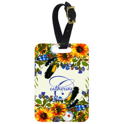 Sunflowers Metal Luggage Tag w/ Name and Initial