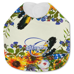 Sunflowers Jersey Knit Baby Bib w/ Name and Initial