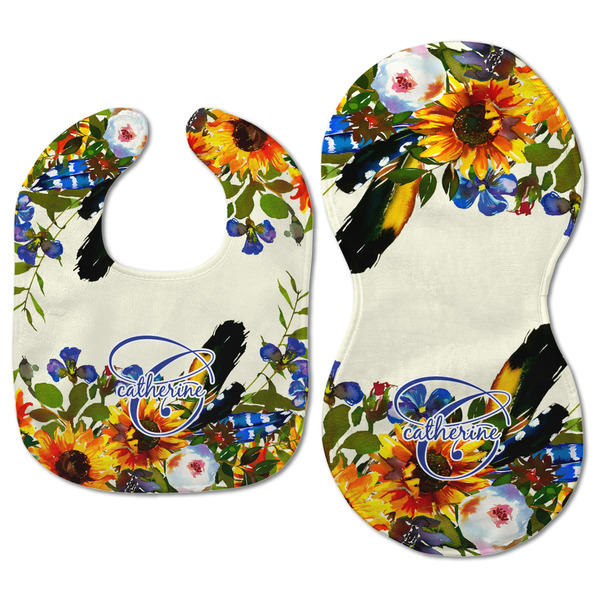 Sunflowers Baby Bib & Burp Set - Approval (new bib & burp)