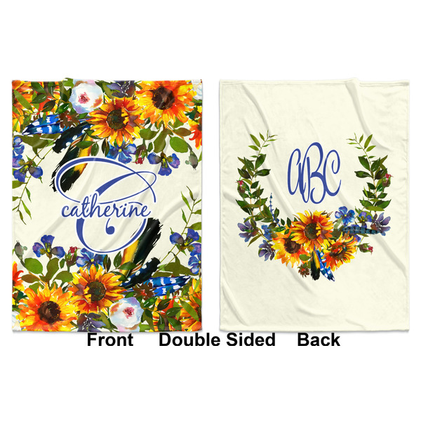Sunflowers Baby Blanket (Double Sided - Printed Front and Back)