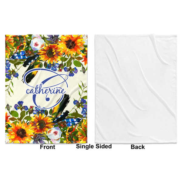 Sunflowers Baby Blanket (Single Sided - Printed Front, White Back)