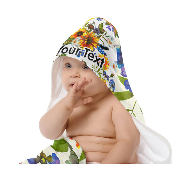Sunflowers Baby Hooded Towel on Child