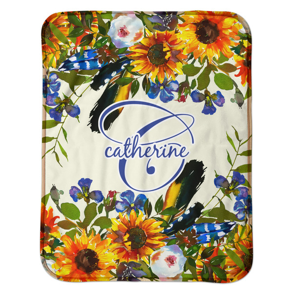 Sunflowers Baby Sherpa Blanket - Flat